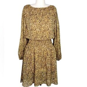 Textile Elizabeth & James Animal Print Cottagecore Long Sleeved Dress size 3XL